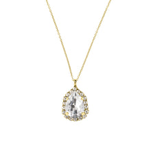 Load image into Gallery viewer, Gold Statement Crystal Necklace / Clear