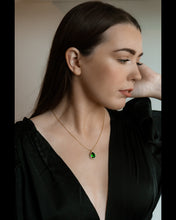 Load image into Gallery viewer, Gold Statement Crystal Necklace / Montana Blue