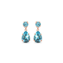 Load image into Gallery viewer, Statement Drop Crystal Earrings / Aquamarine
