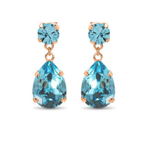 Load image into Gallery viewer, Statement Drop Crystal Earrings / Aquamarine