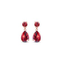 Load image into Gallery viewer, Statement Drop Crystal Earrings / Red Siam