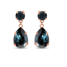 Load image into Gallery viewer, Statement Drop Crystal Earrings / Navy Montana