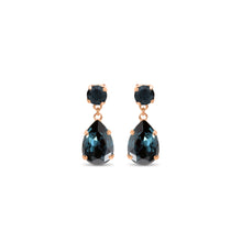 Load image into Gallery viewer, Statement Drop Crystal Earrings / Navy Montana