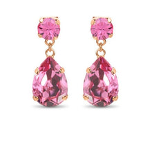 Load image into Gallery viewer, Statement Drop Crystal Earrings / Pink Rose