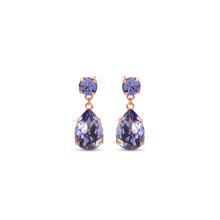 Load image into Gallery viewer, Statement Drop Crystal Earrings / Tanzanite Purple