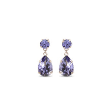 Load image into Gallery viewer, Statement Drop Crystal Earrings / Tanzanite Purple