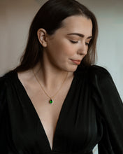 Load image into Gallery viewer, Gold Statement Crystals Necklace / Montana Blue