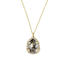 Load image into Gallery viewer, Gold Statement  Crystal Necklace / Black Diamond