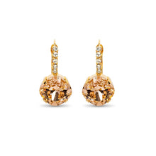 Load image into Gallery viewer, Adare Statement Cushion Cut Crystal Earrings/ Peach
