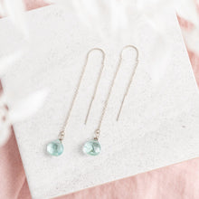Load image into Gallery viewer, 14Kt Gold Filled Threader Earrings / Aquamarine Gemstone