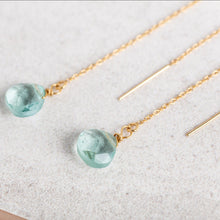 Load image into Gallery viewer, 14Kt Gold Filled Threader Earrings / Aquamarine Gemstone