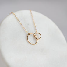 Load image into Gallery viewer, Gold Filled / Silver Interlocking Double Circle Necklace