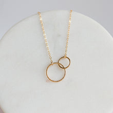 Load image into Gallery viewer, Gold Filled / Silver Interlocking Double Circle Necklace