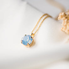 Load image into Gallery viewer, Gold Filled Chaton Crystal Necklace - Blue Opal