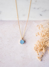 Load image into Gallery viewer, Gold Filled Chaton Crystal Necklace - Blue Opal