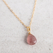 Load image into Gallery viewer, 14Kt Gold Filled Necklace / Strawberry Quartz Gemstone