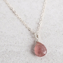 Load image into Gallery viewer, 14Kt Gold Filled Necklace / Strawberry Quartz Gemstone