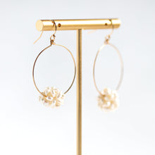 Load image into Gallery viewer, Elayor Jewellery | Gold Filled Cluster Pearl Hoops

