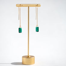 Load image into Gallery viewer, Elayor Jewellery | Gold Filled Emerald Crystal Threader Earrings
