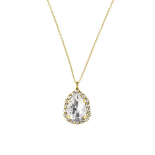 Load image into Gallery viewer, Gold Statement Crystal Necklace / Clear

