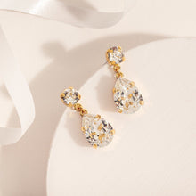 Load image into Gallery viewer, Statement Drop Crystal Earrings / Pink Rose
