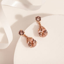Load image into Gallery viewer, Statement Drop Crystal Earrings / Blush Pink Rose
