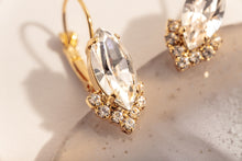 Load image into Gallery viewer, Navette Crystal Drop Earrings/ Clear
