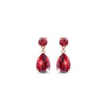 Load image into Gallery viewer, Statement Drop Crystal Earrings / Red Siam

