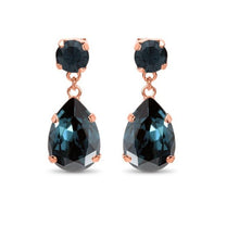 Load image into Gallery viewer, Statement Drop Crystal Earrings / Navy Montana
