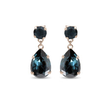 Load image into Gallery viewer, Statement Drop Crystal Earrings / Navy Montana
