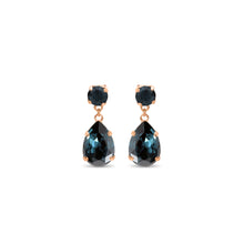 Load image into Gallery viewer, Statement Drop Crystal Earrings / Navy Montana
