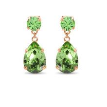 Load image into Gallery viewer, Statement Drop Crystal Earrings / Peridot
