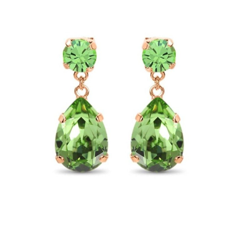 Statement Drop Crystal Earrings / Peridot