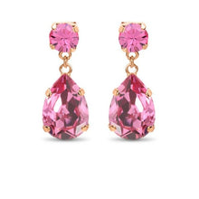 Load image into Gallery viewer, Statement Drop Crystal Earrings / Pink Rose
