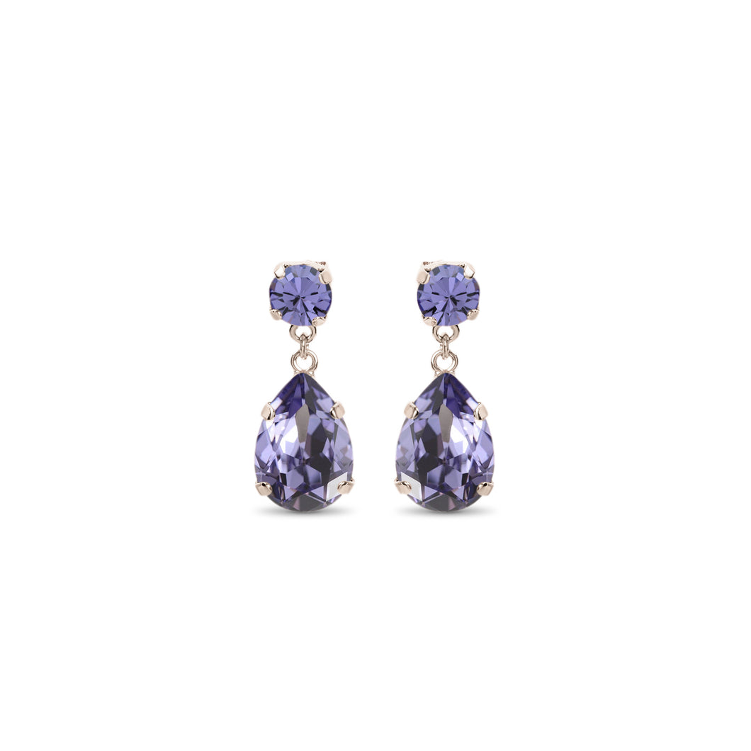 Statement Drop Crystal Earrings / Tanzanite Purple