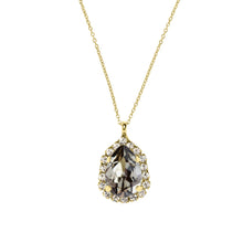 Load image into Gallery viewer, Gold Statement  Crystal Necklace / Black Diamond
