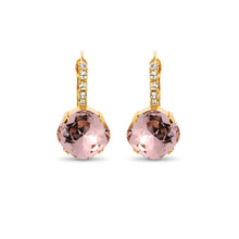 Load image into Gallery viewer, Adare Statement Cushion Cut Crystal Earrings/ Blush Rose
