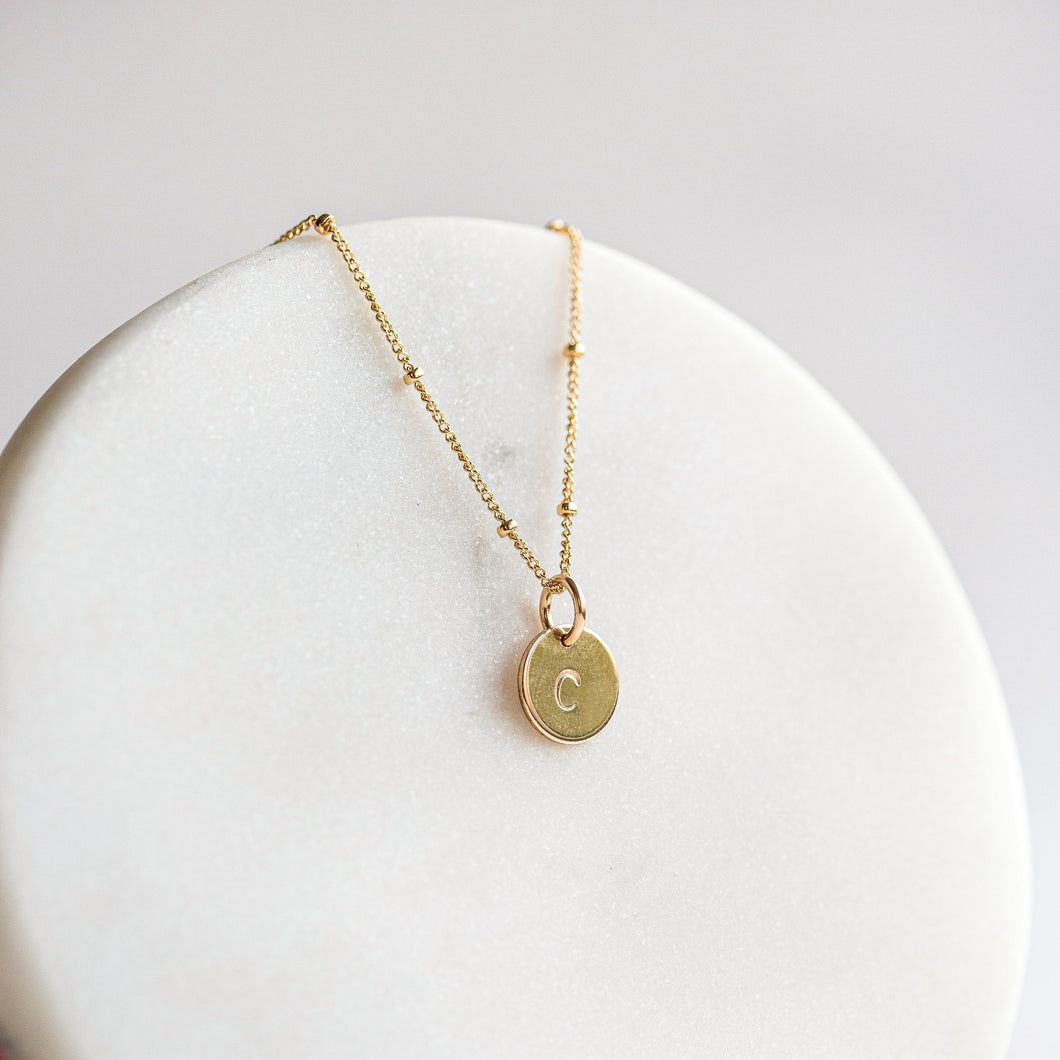Gold Filled / Silver Initial Pendant Necklace