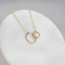 Load image into Gallery viewer, Gold Filled / Silver Interlocking Double Circle Necklace
