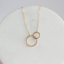 Load image into Gallery viewer, Gold Filled / Silver Interlocking Double Circle Necklace
