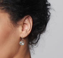 Load image into Gallery viewer, Erin Cushion Cut Crystal Earrings/ Aquamarine
