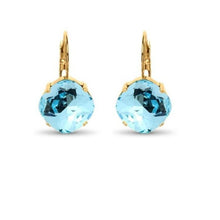 Load image into Gallery viewer, Erin Cushion Cut Crystal Earrings/ Aquamarine
