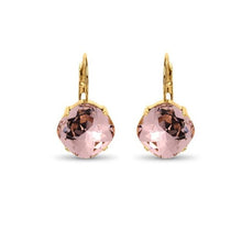 Load image into Gallery viewer, Erin Cushion Cut Crystal Earrings/ Blush Pink
