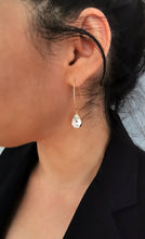 Load image into Gallery viewer, Long Gold Threader Crystal Earrings / Clear
