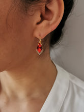 Load image into Gallery viewer, Navette Crystal Drop Earrings/ Emerald
