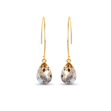 Load image into Gallery viewer, Long Gold Threader Crystal Earrings / Honey
