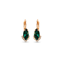 Load image into Gallery viewer, Navette Crystal Drop Earrings/ Emerald

