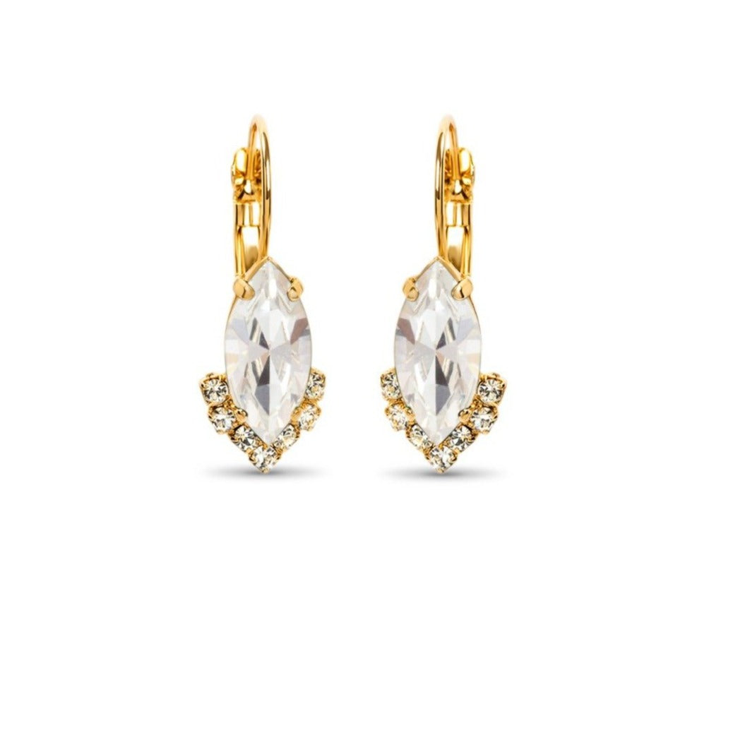 Navette Crystal Drop Earrings/ Clear