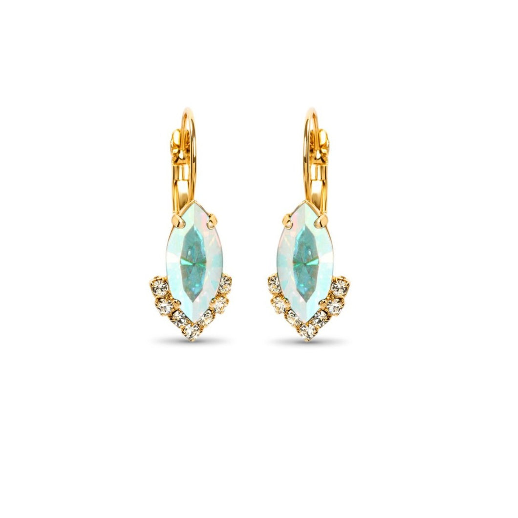 Navette Crystal Drop  Earrings/  Aurora Borealis
