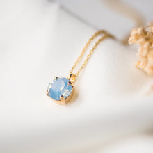 Load image into Gallery viewer, Gold Filled Chaton Crystal Necklace - Blue Opal
